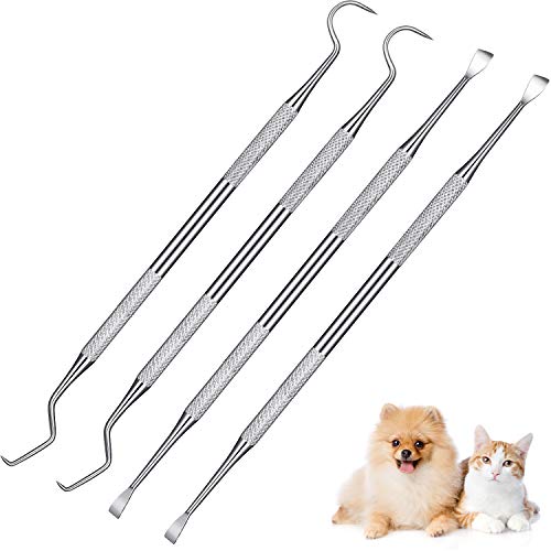 Mudder 4 Pieces Pet Tooth Scaler and Scraper Set Stainless ...