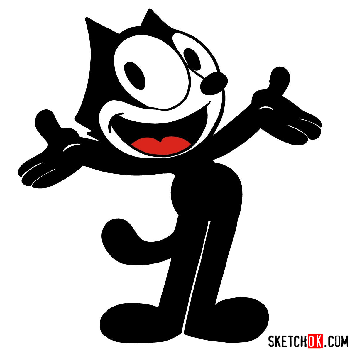 How to draw Felix the Cat
