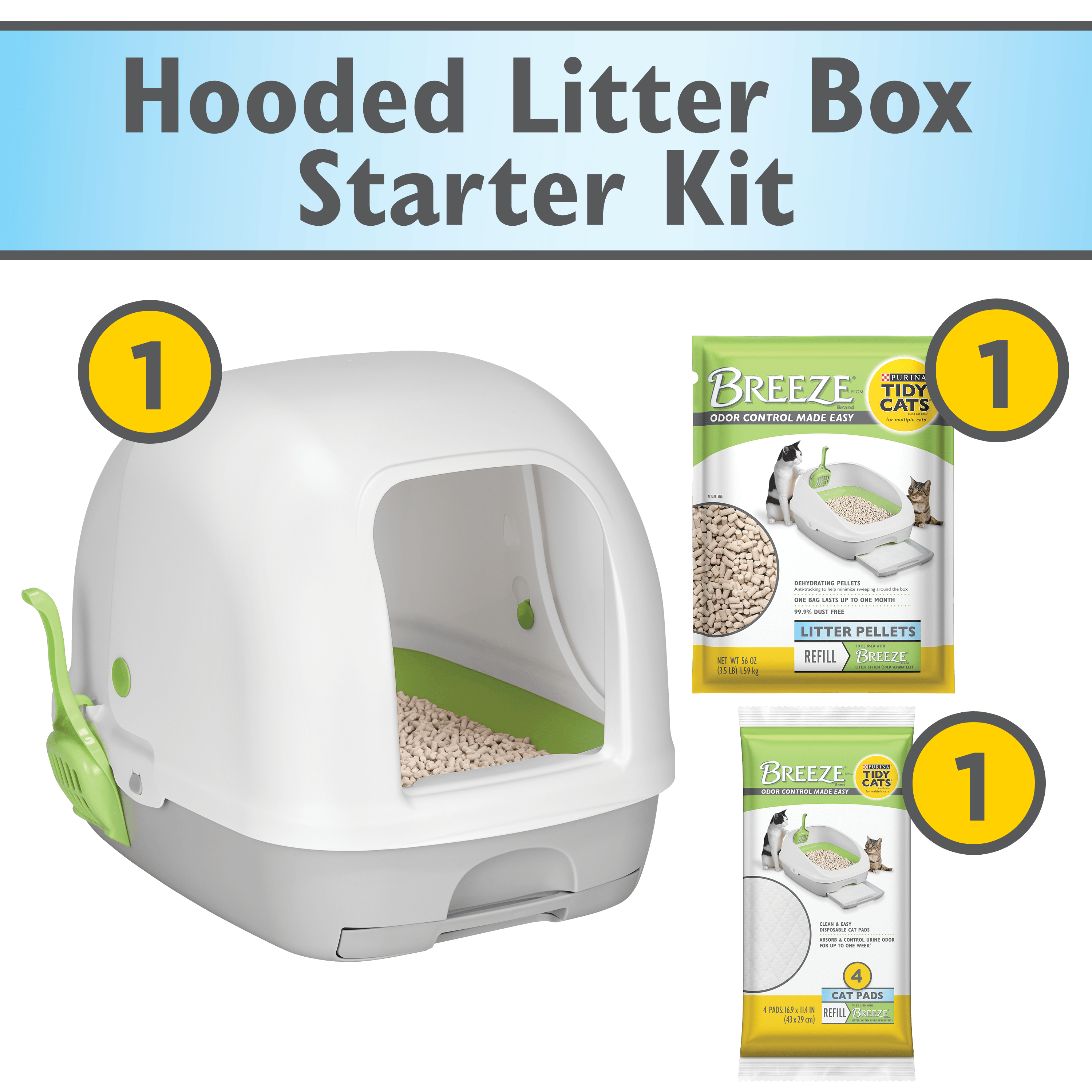 Purina Tidy Cats Hooded Litter Box System, BREEZE Hooded ...