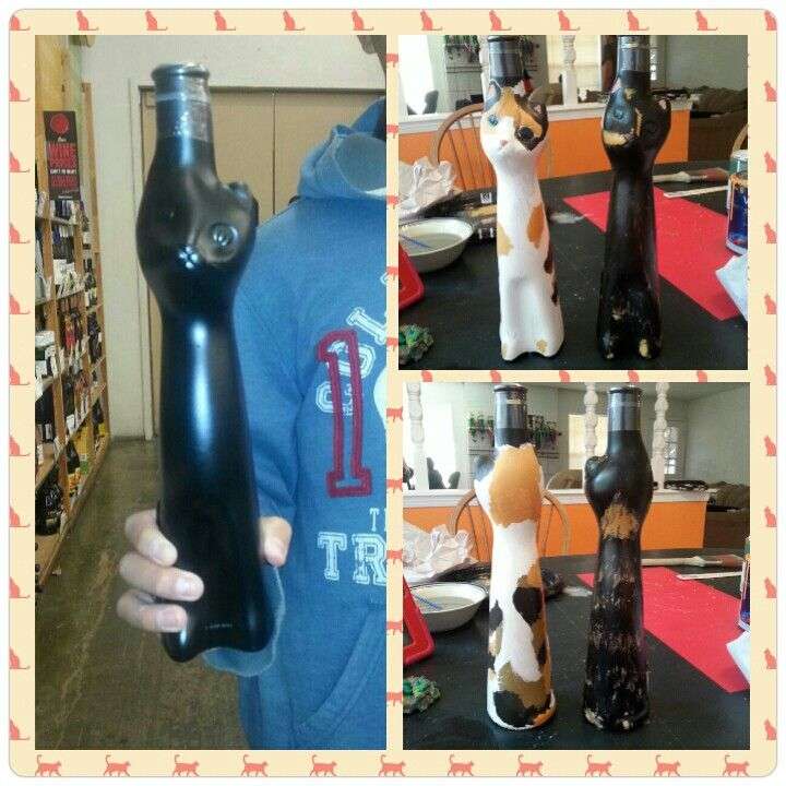 Found cat shaped wine bottles at world market and ...