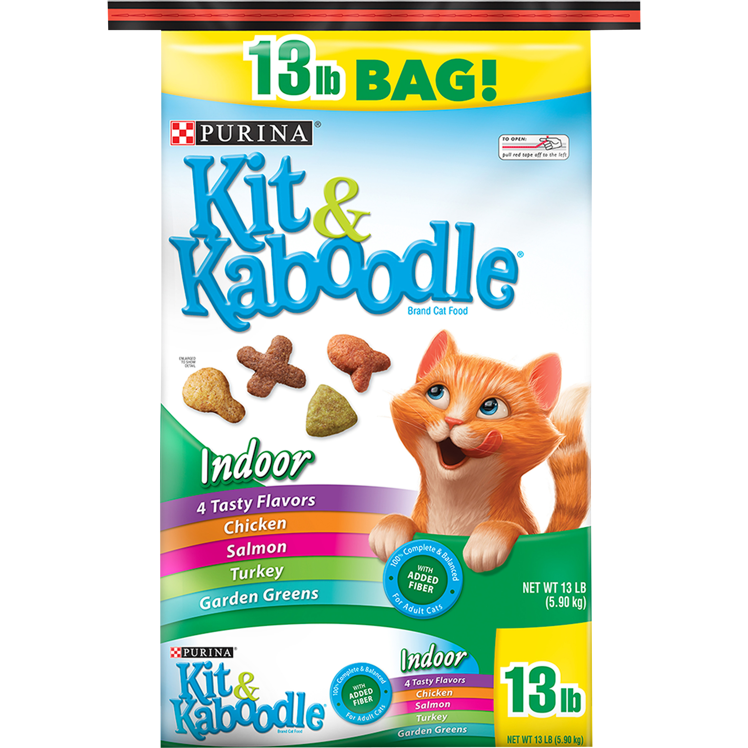 Purina Kit &  Kaboodle Indoor Dry Cat Food, Indoor, 13 lb ...