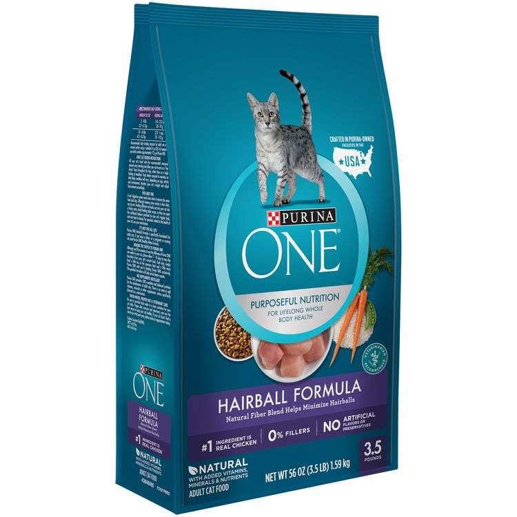Purina ONE Hairball, Natural Dry Cat Food  Hairball ...