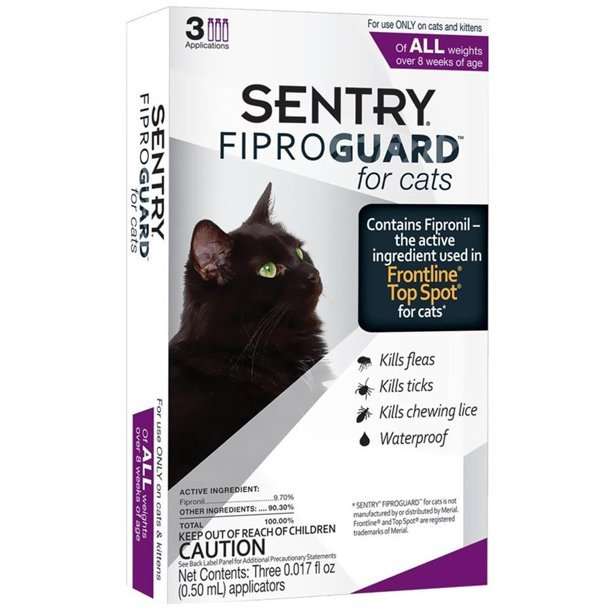 Sentry Fiproguard Flea &  Tick Treatment for Cats, 3 ...