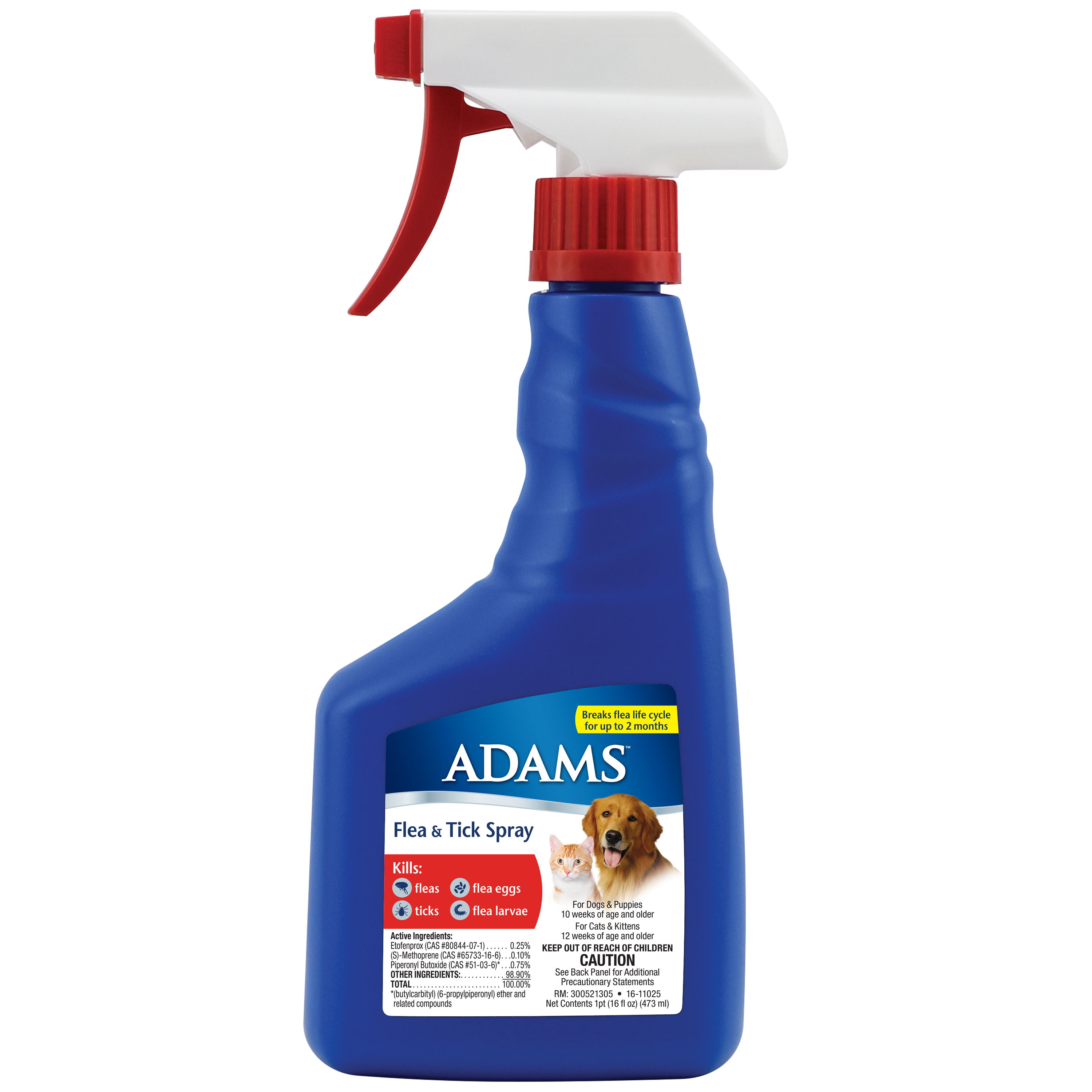 Adams Flea and Tick Control Spray for Cats and Dogs 16 ...