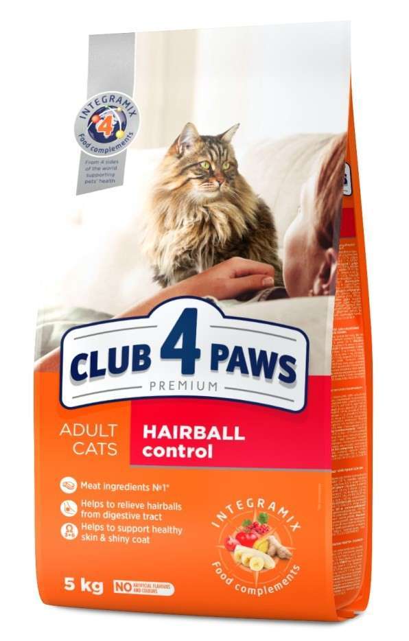 CLUB 4 PAWS Adult Hairball Control Dry Food for Cats 5 kg ...