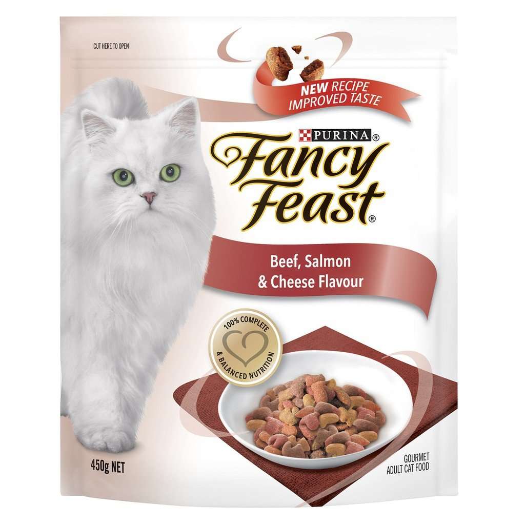 Fancy Feast Dry Beef + Salmon + Cheese Dry Cat Food Pouch ...