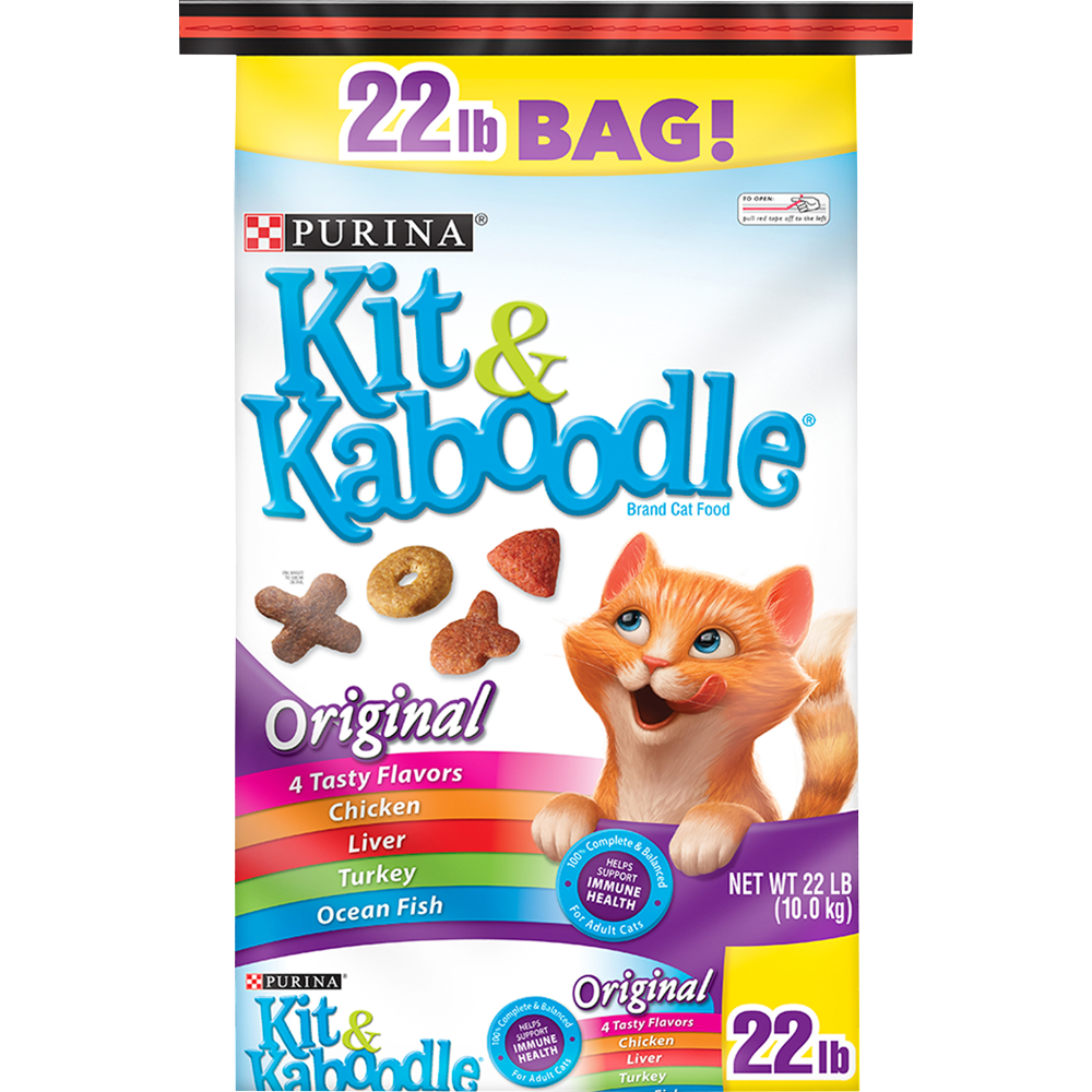 Purina Kit &  Kaboodle Dry Cat Food, Original, 22 lb. Bag ...