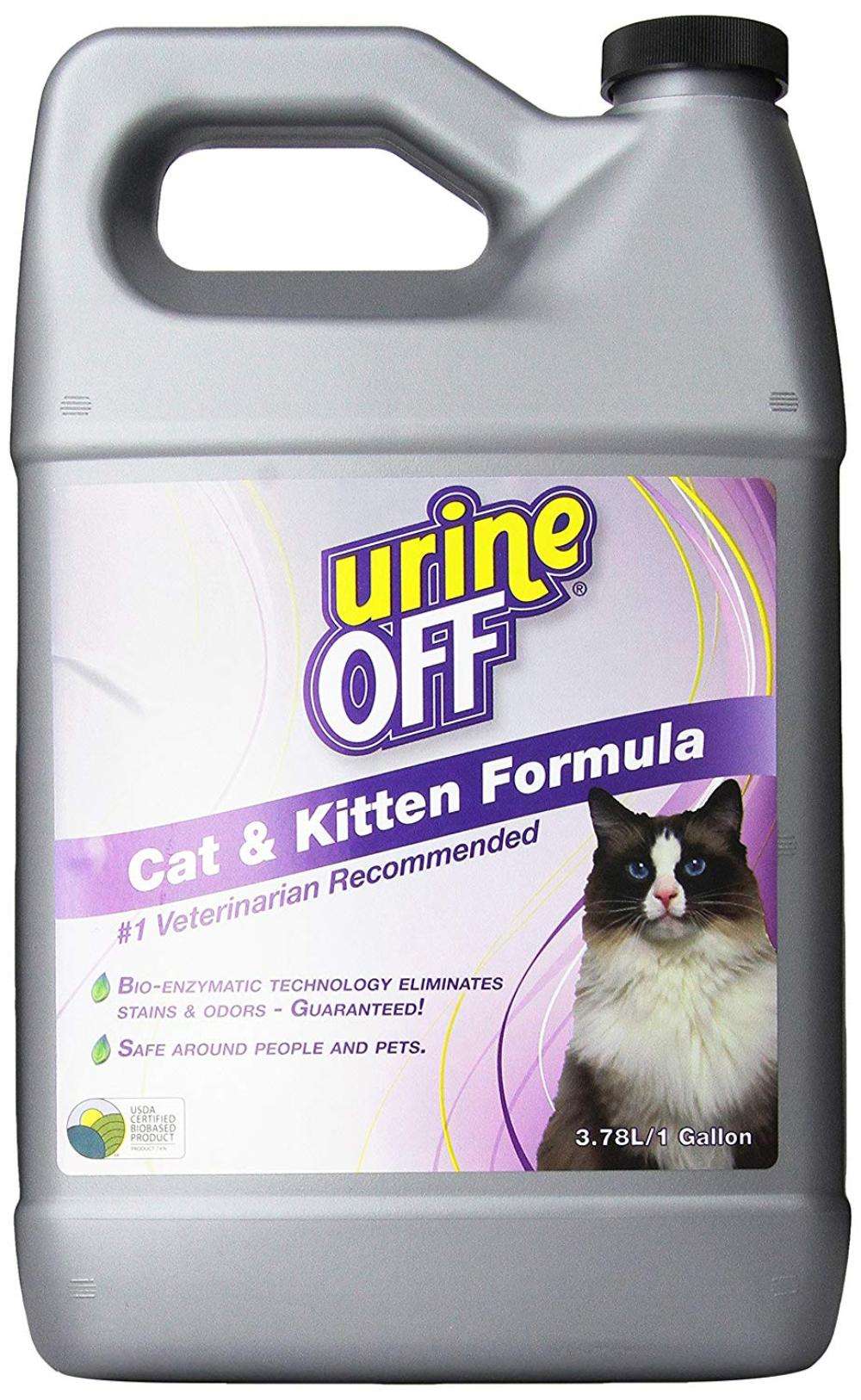 Urine Off Odor and Stain Remover for Cats, 1 Gallon, Guaranteed to ...