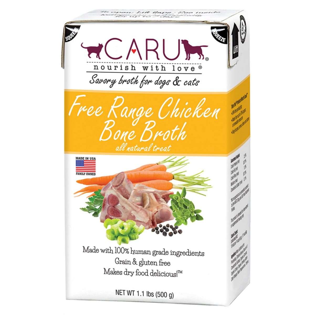 CARU Free Range Chicken Bone Broth Natural Liquid Treat for Dogs and ...