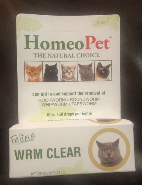 WRM Clear Feline Dewormer HomeoPet Natural 15 Ml 450 Drops ...