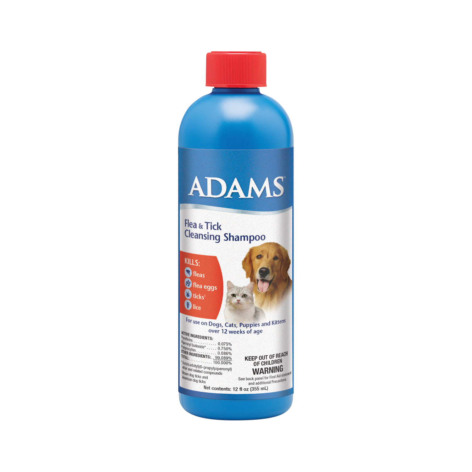 Adams Flea and Tick Cleansing Shampoo for Cats and Dogs, 12 ounces ...