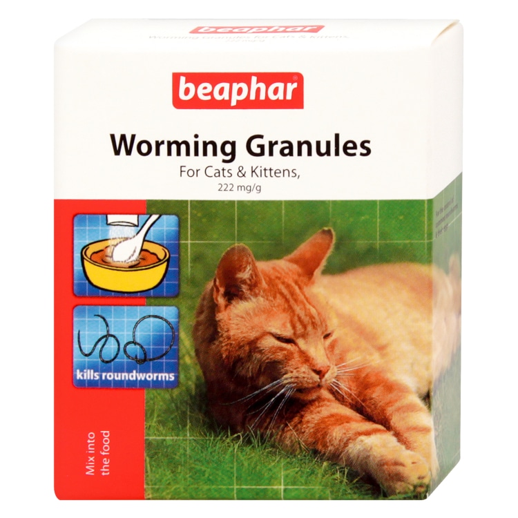 Beaphar Worming Granules Powder for Cats &  Kittens Dewormer Kills ...