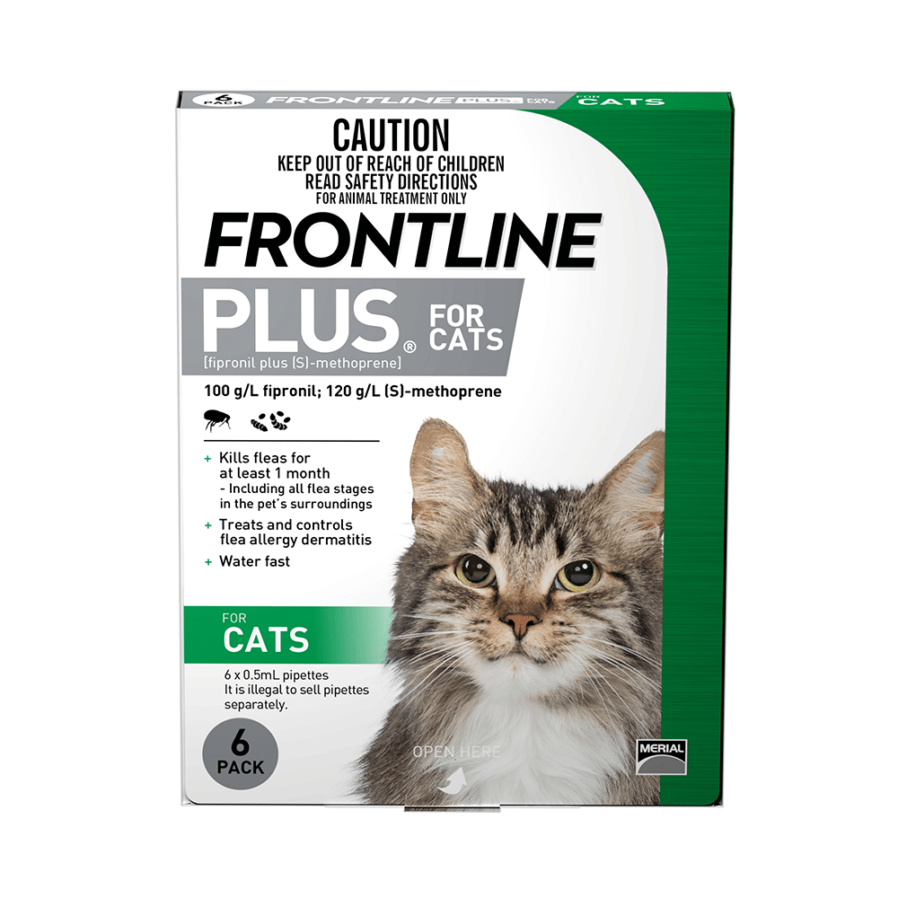 Frontline Plus For Cats Flea And Worming Green (6 Pack)