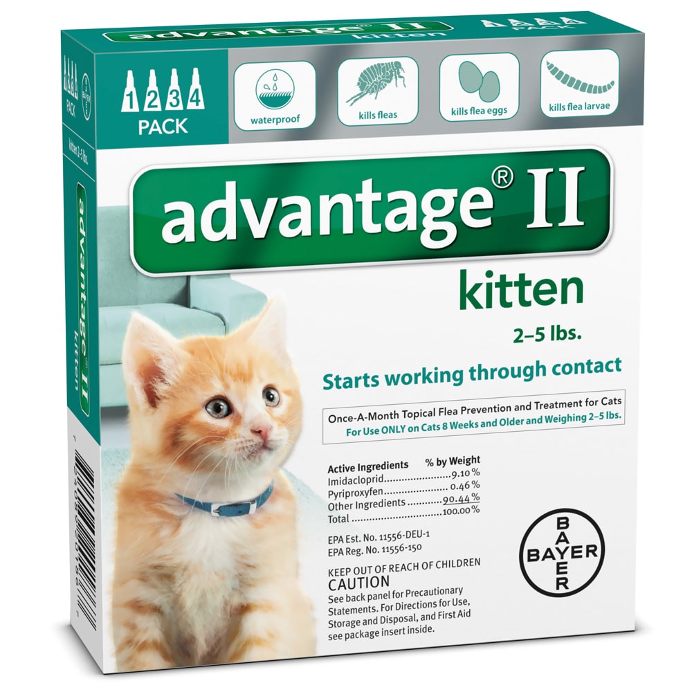 4 MONTH Advantage II Flea Control for Kittens (under 5 lbs)