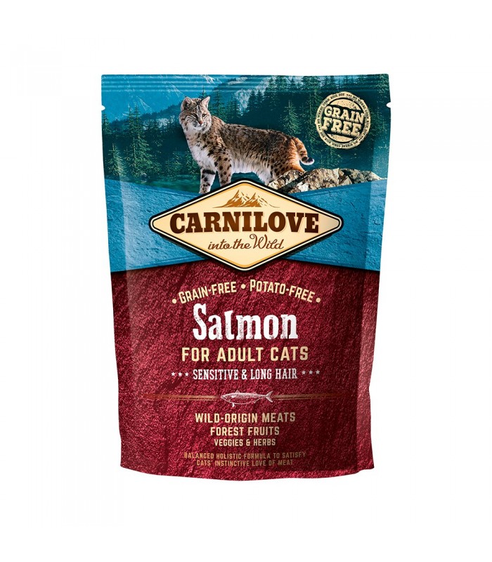 Carnilove Into The Wild Salmon for Adult Cats Sensitive &  Long Hair Cat ...