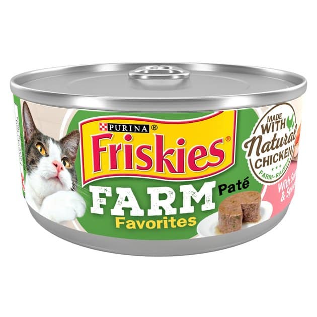FRISKIES Farm Favorites Salmon &  Spinach Pate Wet Cat Food 5.5