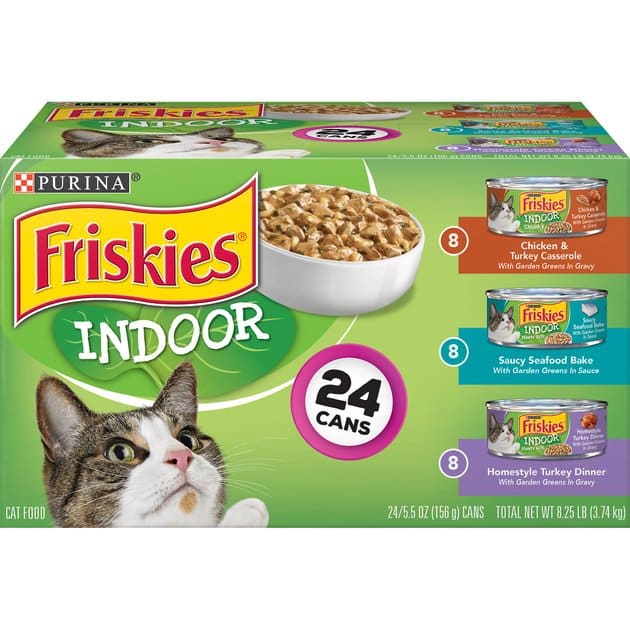 Friskies Indoor Variety Pack Canned Cat Food, 5.5