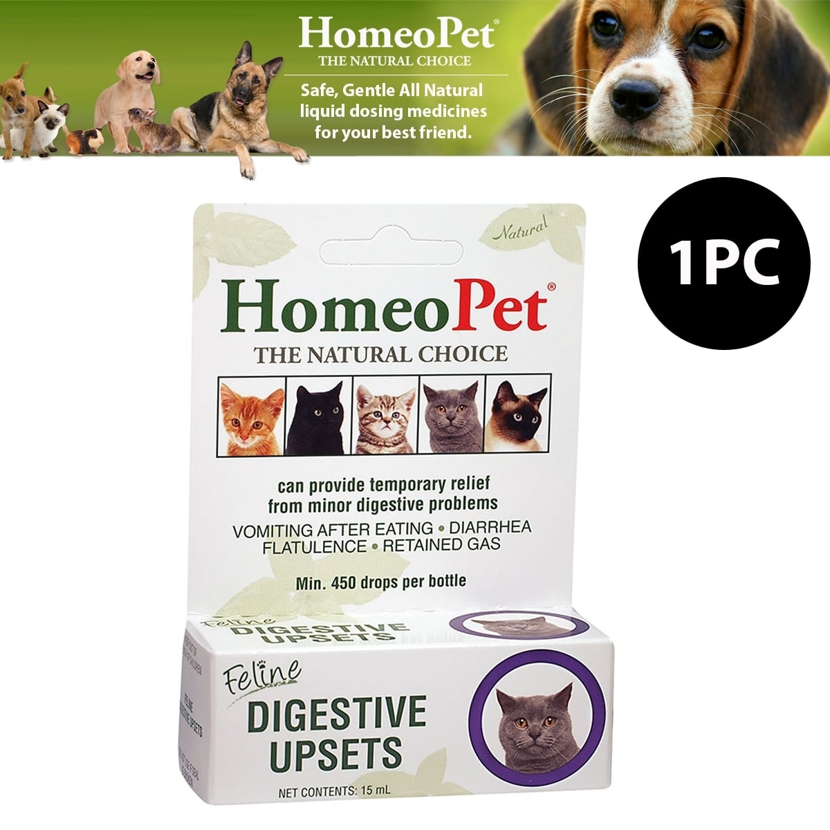 1x HomeoPet Feline Digestive Upsets Relief Homeopathic Remedy Cat ...