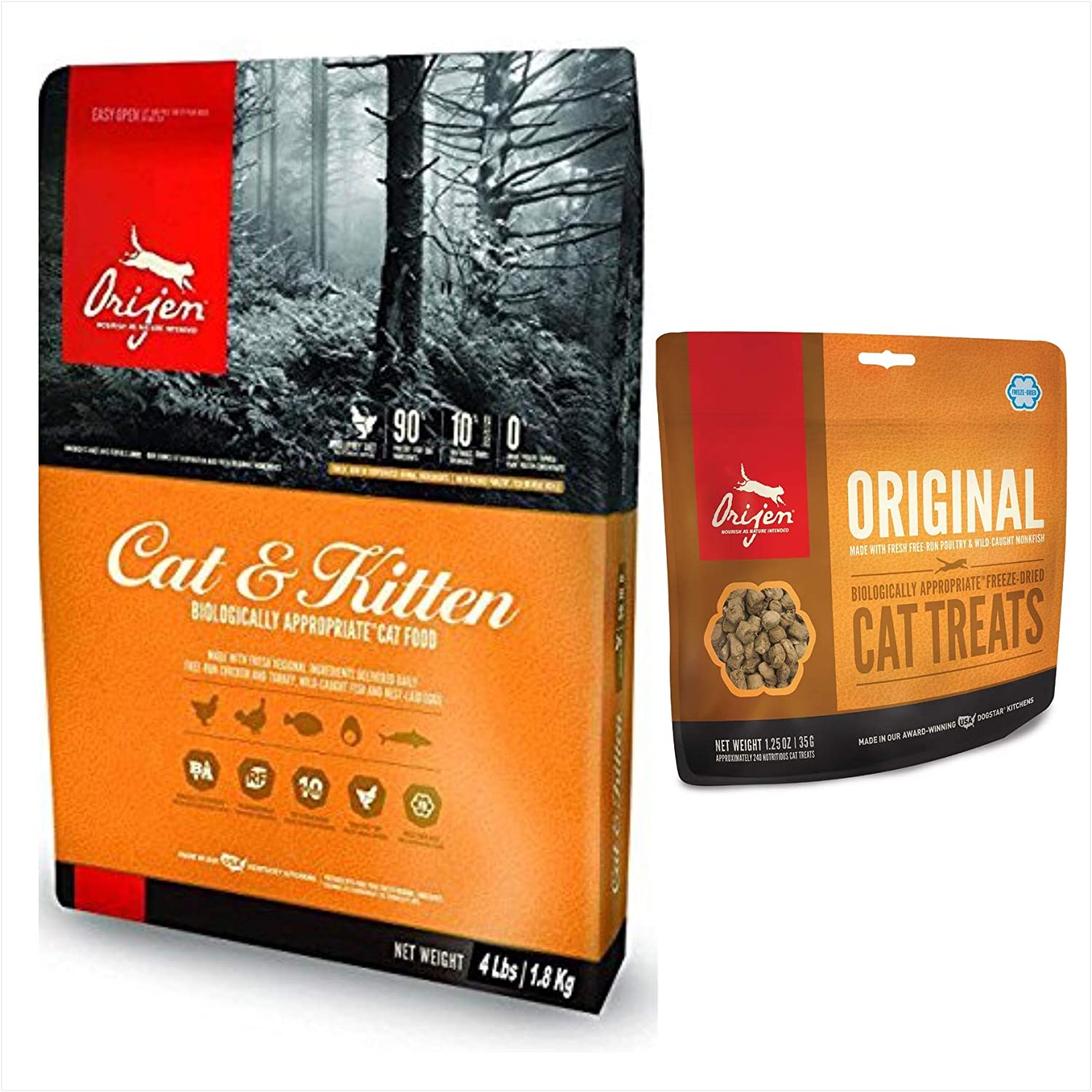 Amazon.com : Orijen Cat and Kitten Food 4 Pound Bag. Biologically ...