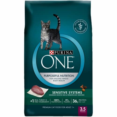 Purina ONE® Sensitive Skin &  Stomach Natural Adult Cat Food, 3.5 lb ...