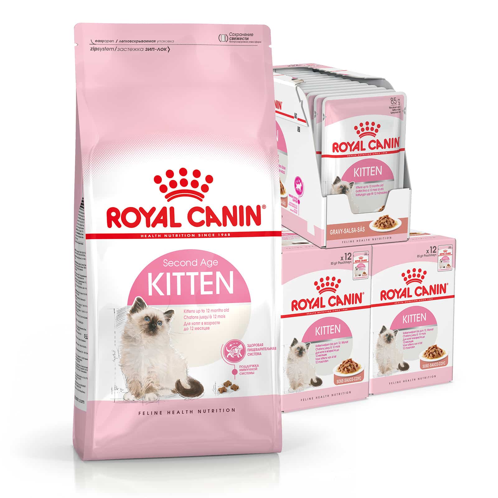 Royal Canin Bundle Kitten Gravy Wet And Dry Cat Food