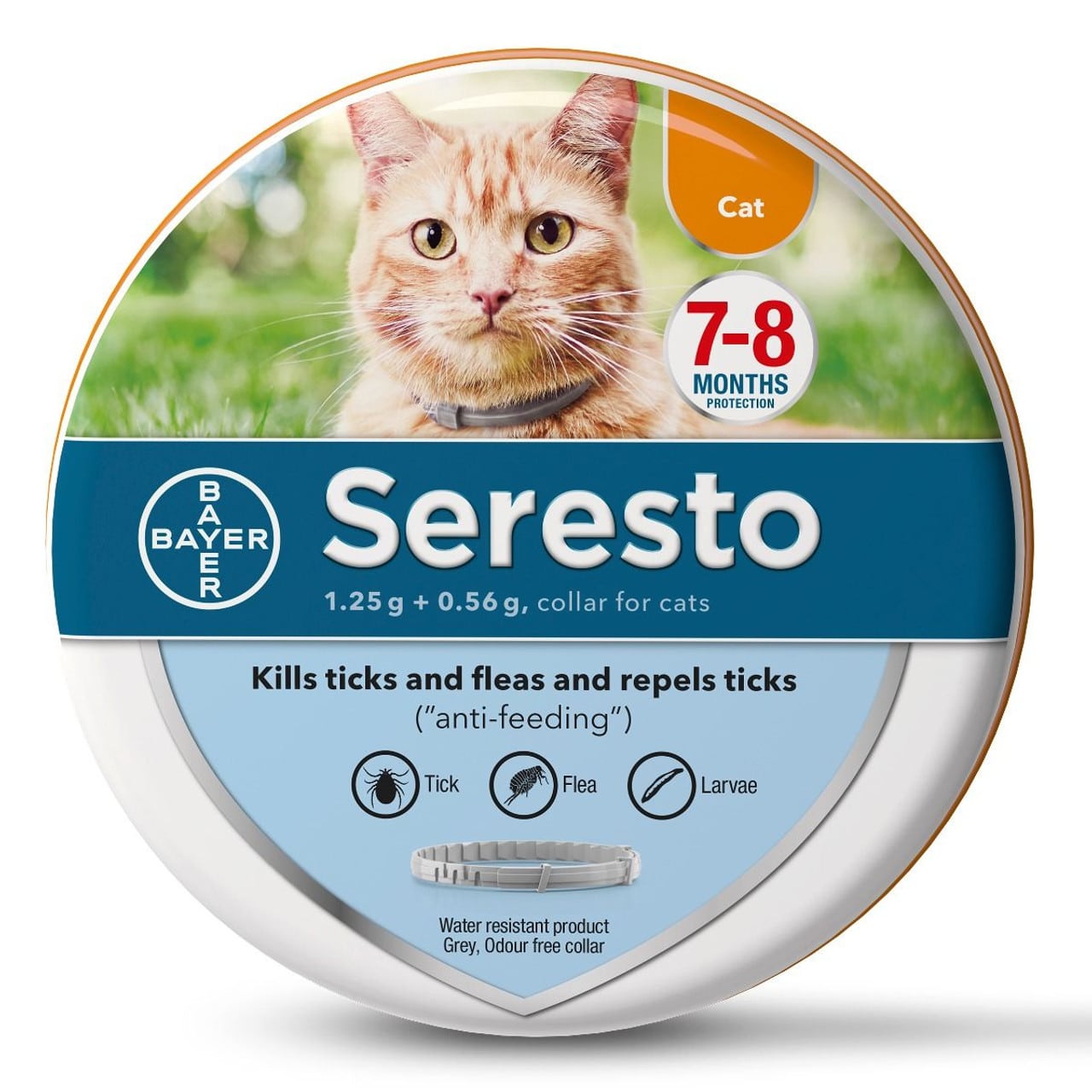 Seresto Flea &  Tick Collar for Cats Orange 1 Collar (UK Packaging ...